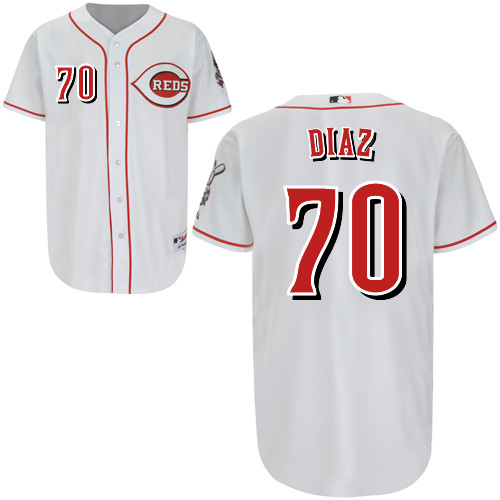 Jumbo Diaz #70 Youth Baseball Jersey-Cincinnati Reds Authentic Home White Cool Base MLB Jersey
